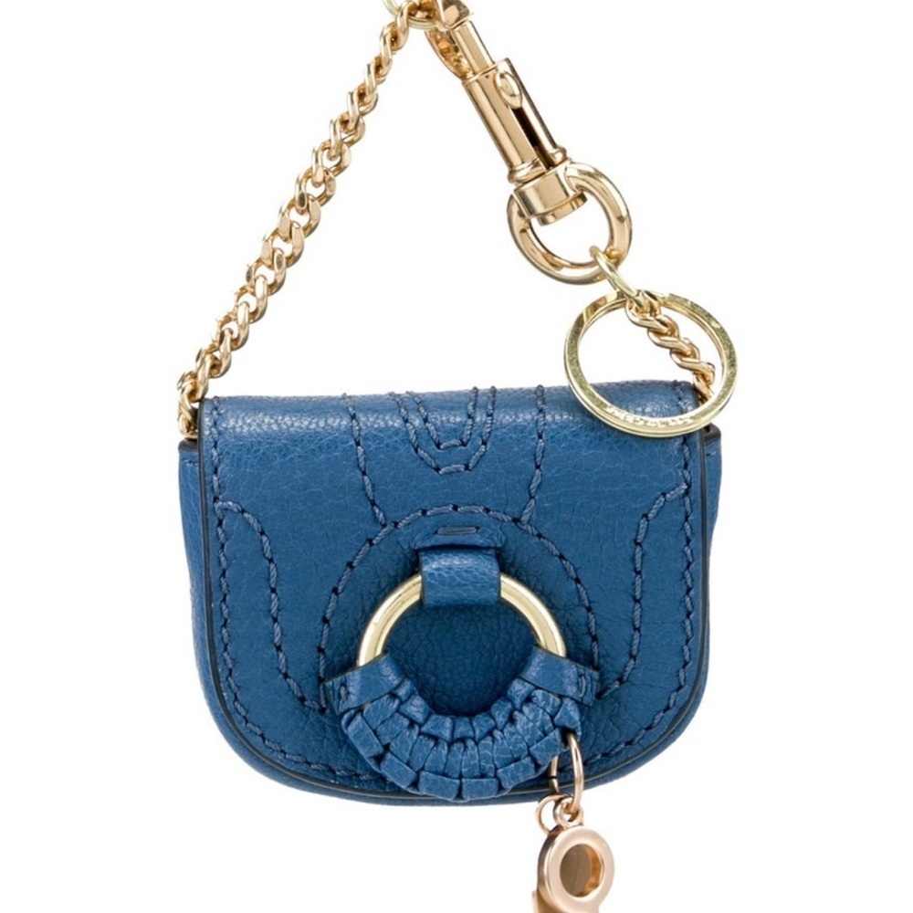 See By Chloe Blue and Gold Key & Card Holder